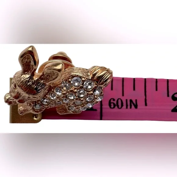 Vintage Avon Gold Tone with Rhinestones Bunny Brooch - Picture 6 of 7